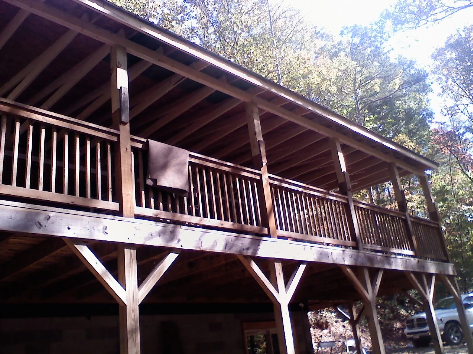 Timber framing under a new elevated porch and deck — Roof Leak Repair in Cedar Mountain by Roofing Brothers